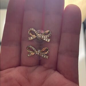 Elegant Gold Bow Earrings